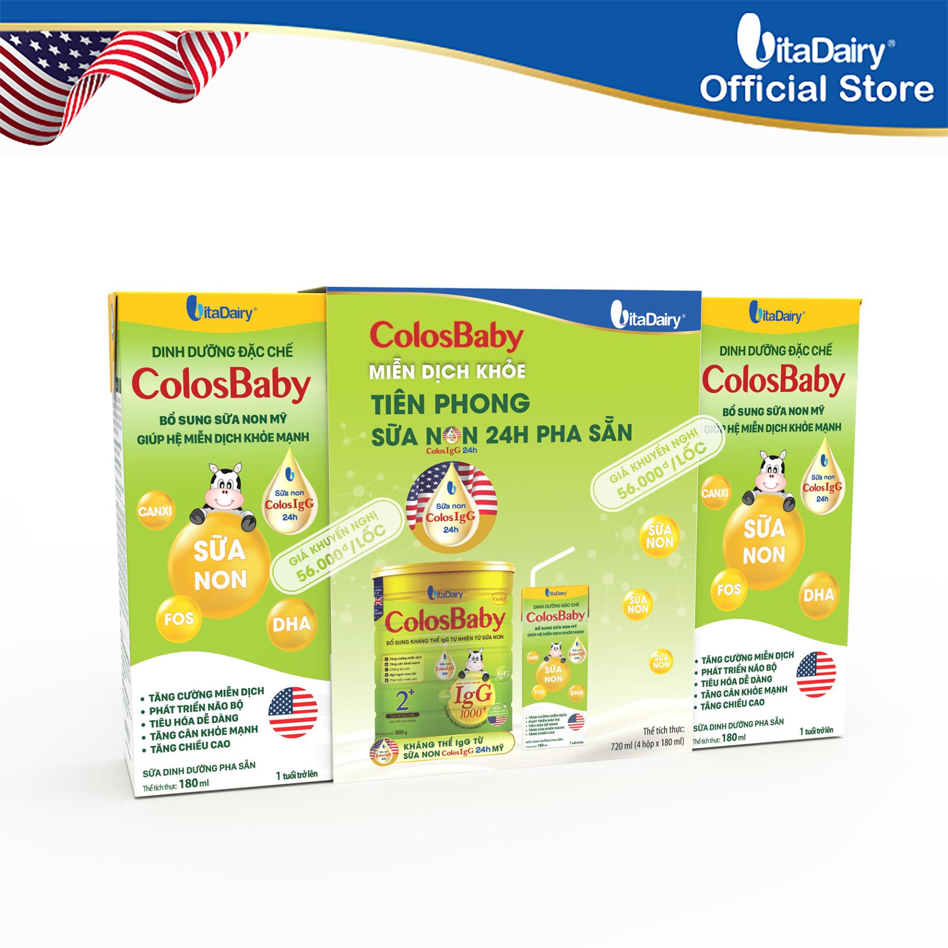 Sữa bột pha sẵn Colosbaby Gold 180ml - 1 lốc 4 hộp