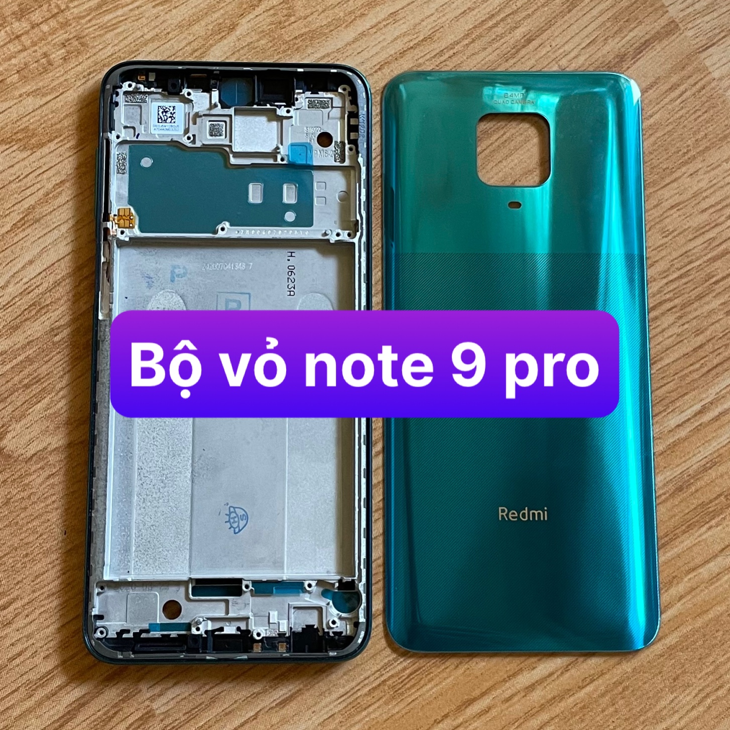 bộ vỏ Redmi note 9 pro ,kèm khay sim,kính camera