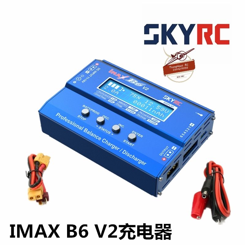 Combo Sạc Pin Thông Minh Skyrc Imax B6 V2 Cân Bằng 60w 6a
