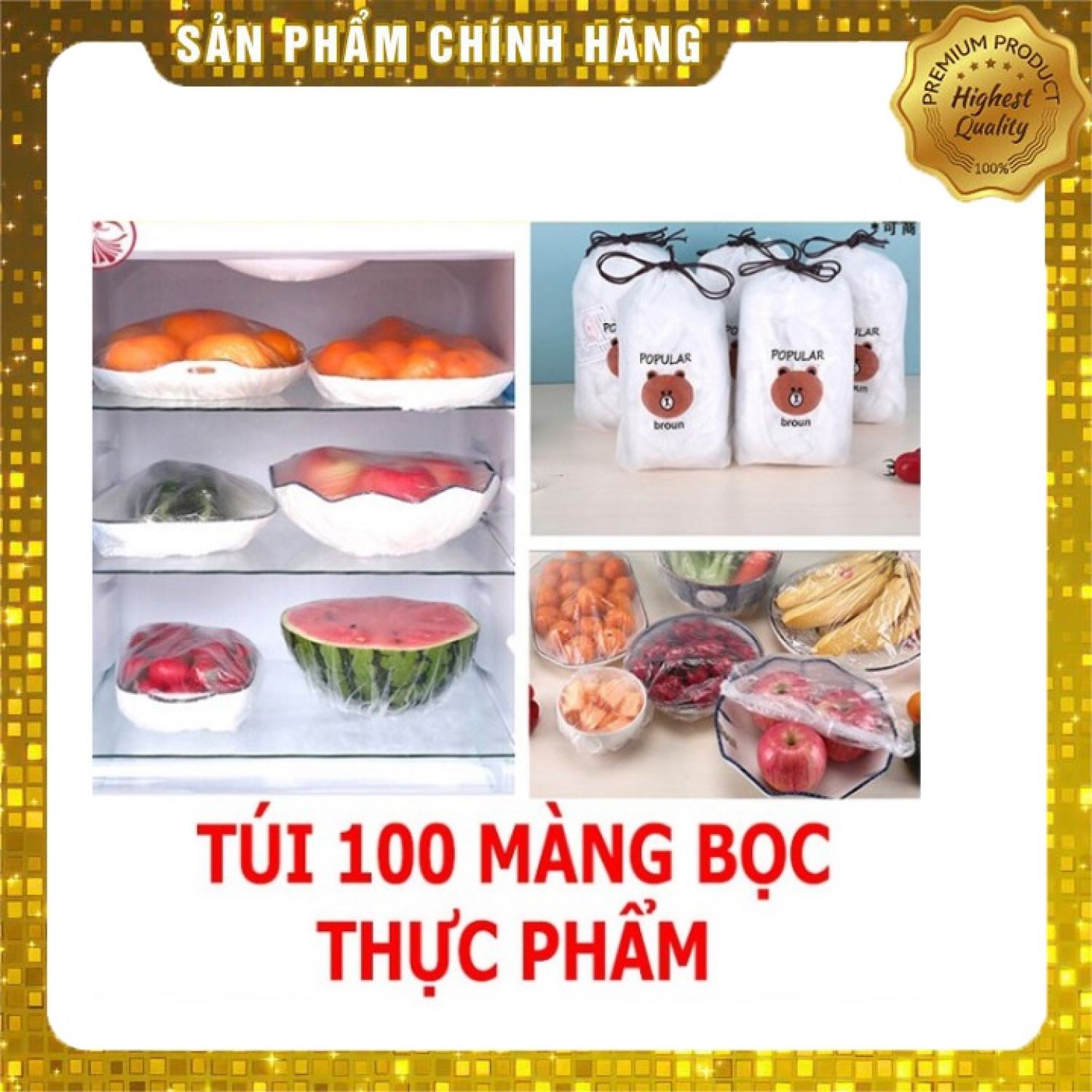 SET 100 MÀNG BỌC THỰC PHẨM GẤU