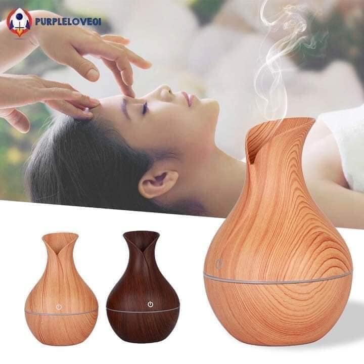 GOODMAKET Máy phun sương xông tinh dầu Vân gỗ cổng USB,may phun suong mini bảo vệ phòng thơm tho và có 1 giấc ngủ ngon