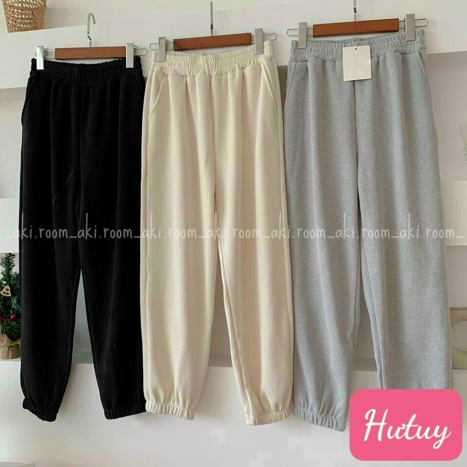Quần jogger nữ phong cách bo gấu