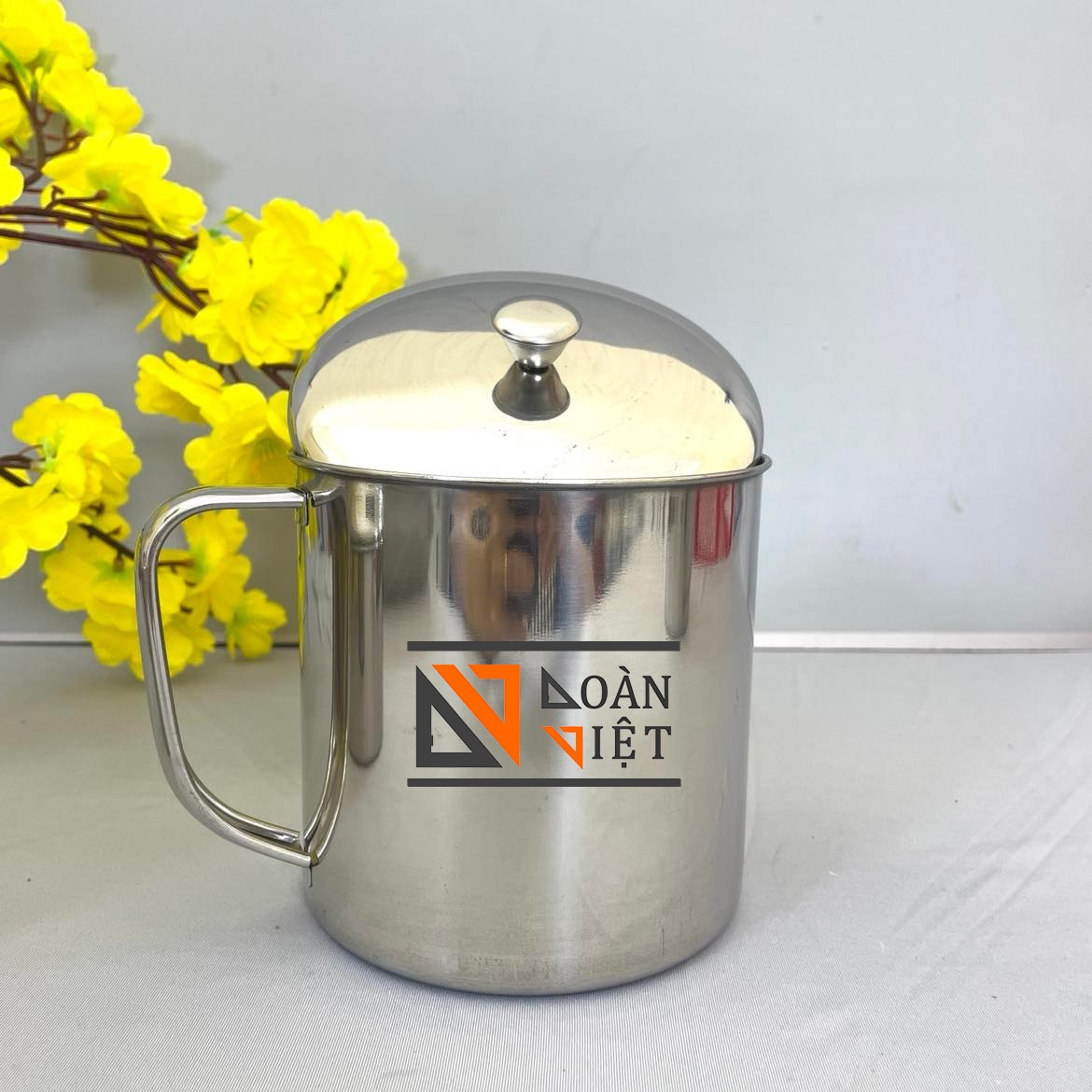Ca inox sus 304 có nắp 1lit , 500ml, 250ml , cốc uống nước, tách uống trà, cà phê - kiểu dáng sang trọng