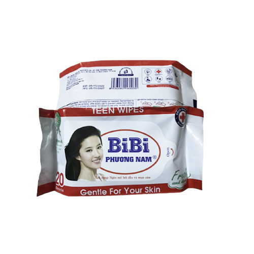 Khăn giấy ướt bỏ túi Teen BiBi Phương Nam tiện lợi gói 20 tờ
