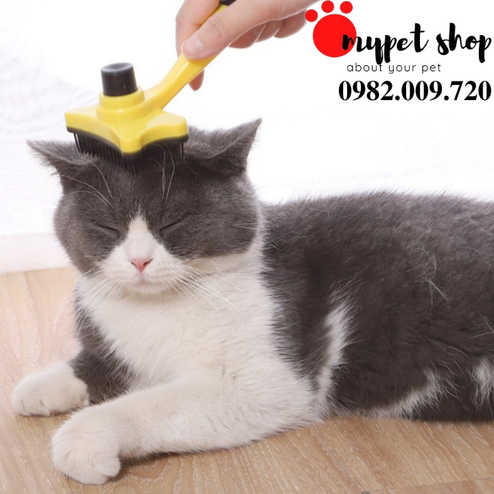 Lược chải lông chó mèo có nút bấm