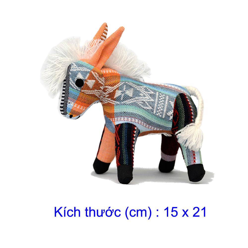 Combo thú nhồi bông Trâu bill - Dê - Lừa vải thổ cẩm size 2