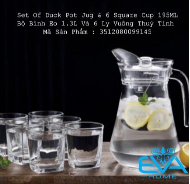 Bộ Bình 6 Ly Thủy Tinh Hoa Văn Cao Cấp - Màu sắc : hoa văn ngẫu nhiên  - Kiểu dáng :  bình dạng bầu dung tích 1,5 lít , 6 Ly uống nước đáy mũi lỡ