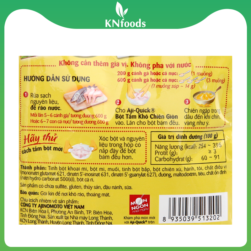 Bột tẩm khô chiên giòn Aji quick gói 210g