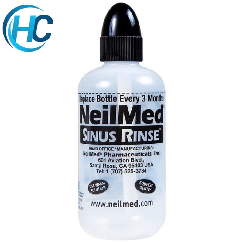 Bình rửa mũi NEILMED Sinus Rinse (1 bình Tặng kèm 10 gói muối rửa)