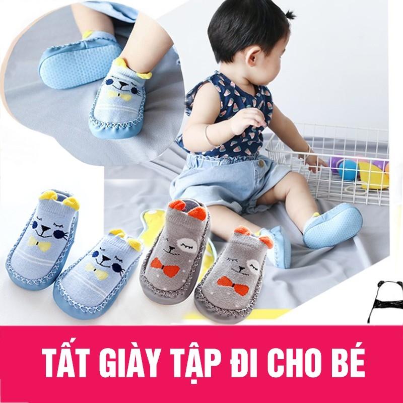 Giày tập đi cho bé hình thú thiết kế đế giày có vân chống trơn trượt