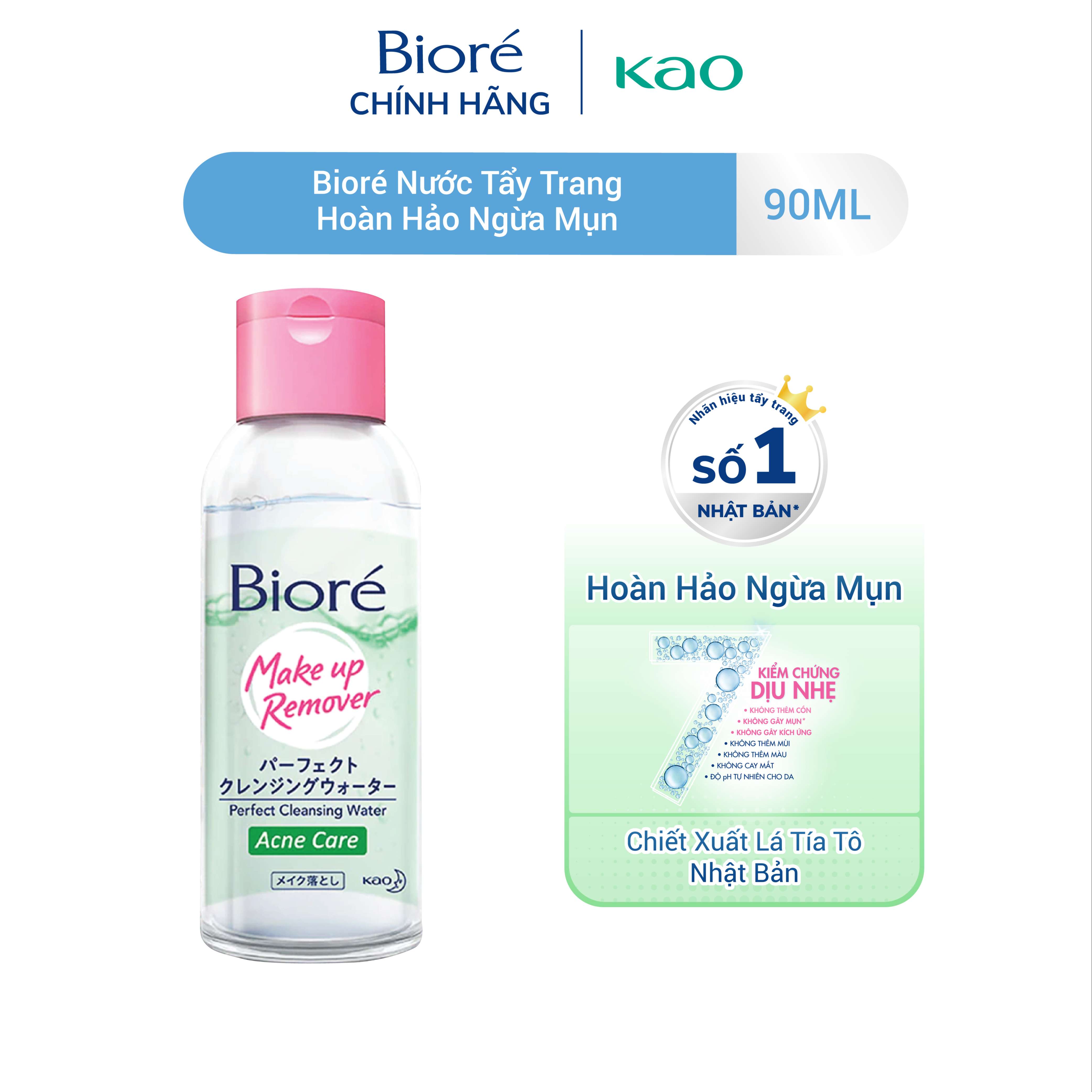 [GIẢM 40%] Bioré Nước Tẩy Trang Hoàn Hảo Ngừa Mụn Bioré Makeup Remover Perfect Cleansing Water Acne Care 90ml