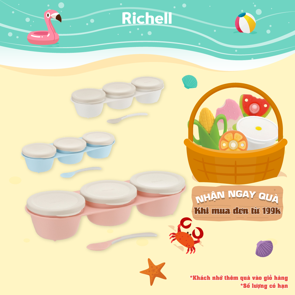 Bộ chén ăn dặm inox RICHELL TLI | Baby