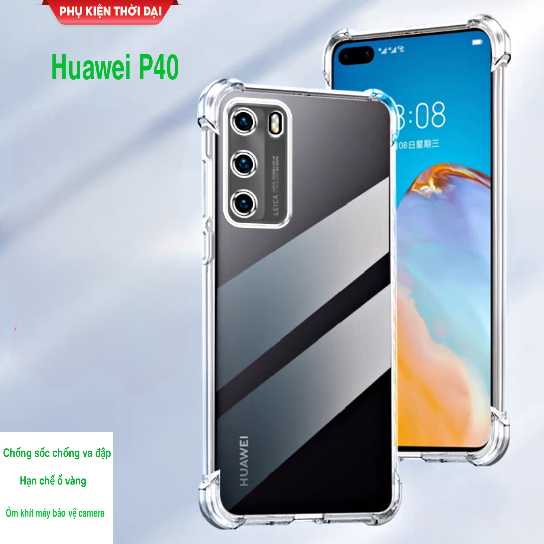 Ốp lưng dẻo trong Huawei P40 / Huawei P50 lồi 4 góc ôm khít máy bảo vệ camera
