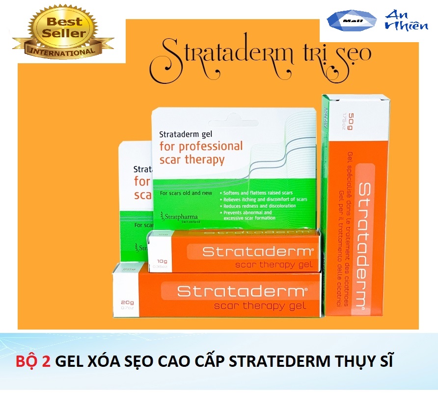 Bộ 2 gel xóa sẹo dưỡng da strataderm scar therapy - nhập thụy sỹ