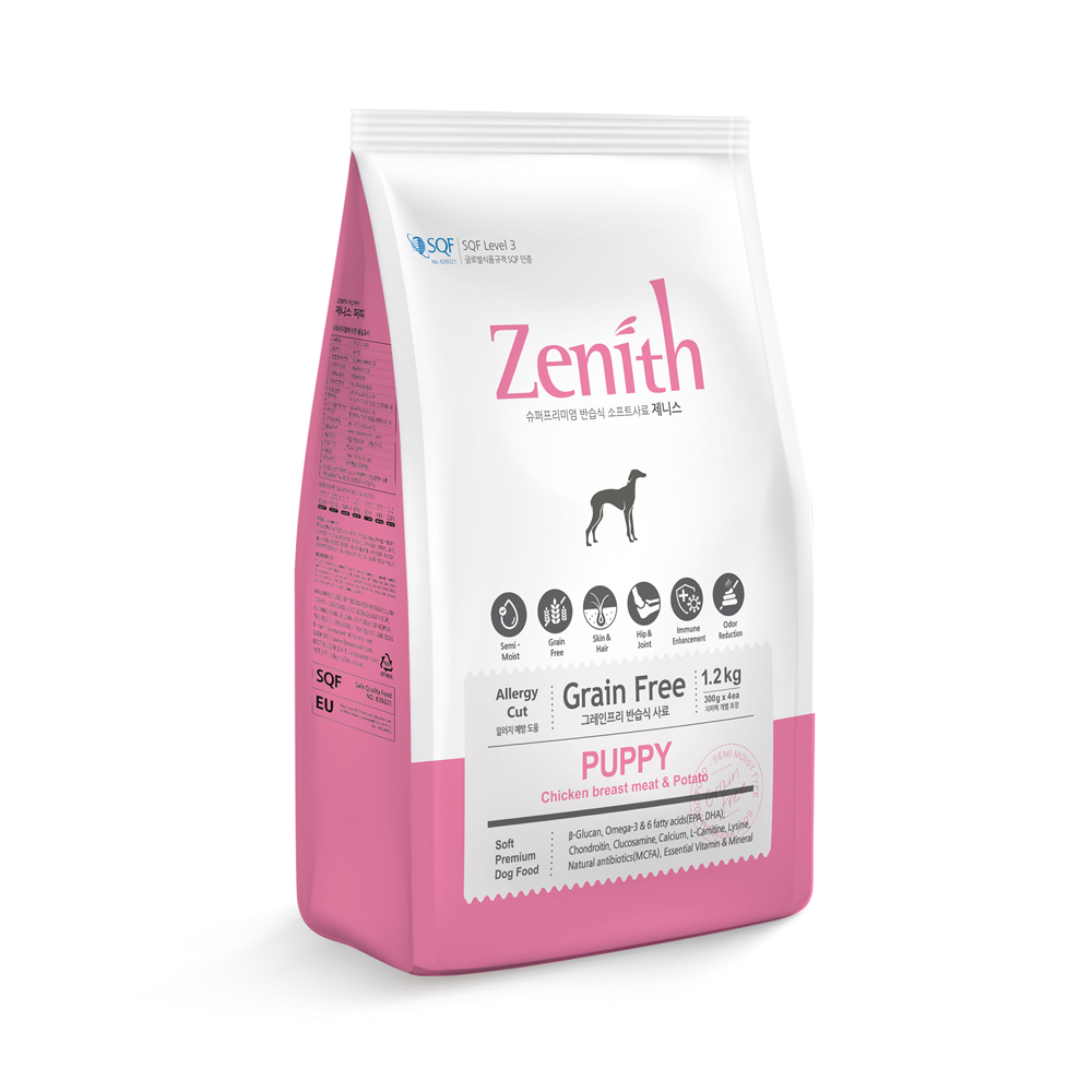 [HCM]3KG THỨC ĂN HẠT MỀM CHÓ CON ZENITH PUPPY (giao 2 túi 1,2kg+ 2 túi 300gr)