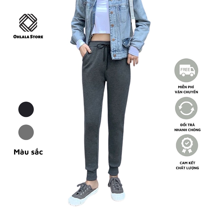 Quần jogger gân tăm nữ - quần dài nữ thun gân
