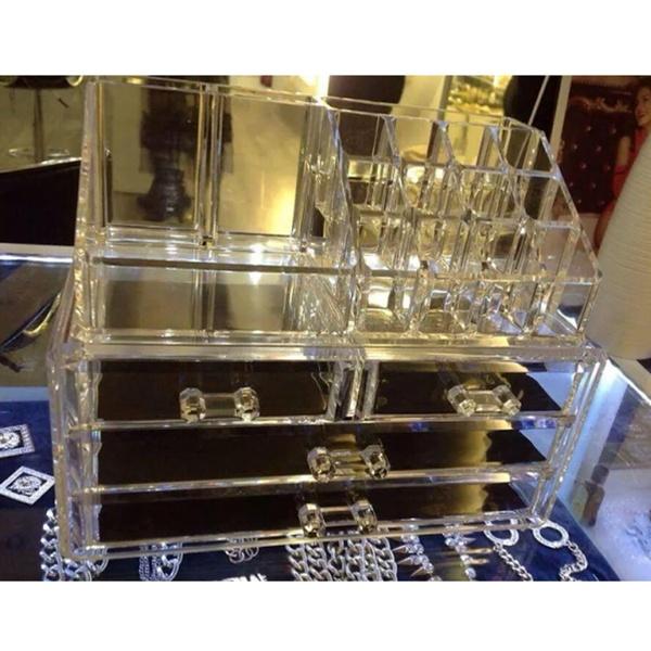 Kệ đựng mỹ phẩm mica 4 tầng cao cấp