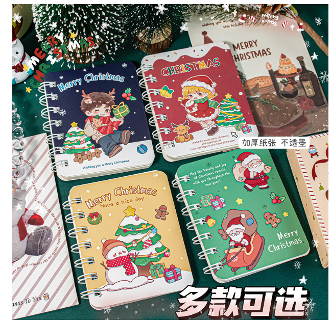 Sổ tay lò xo hình giáng sinh, noel