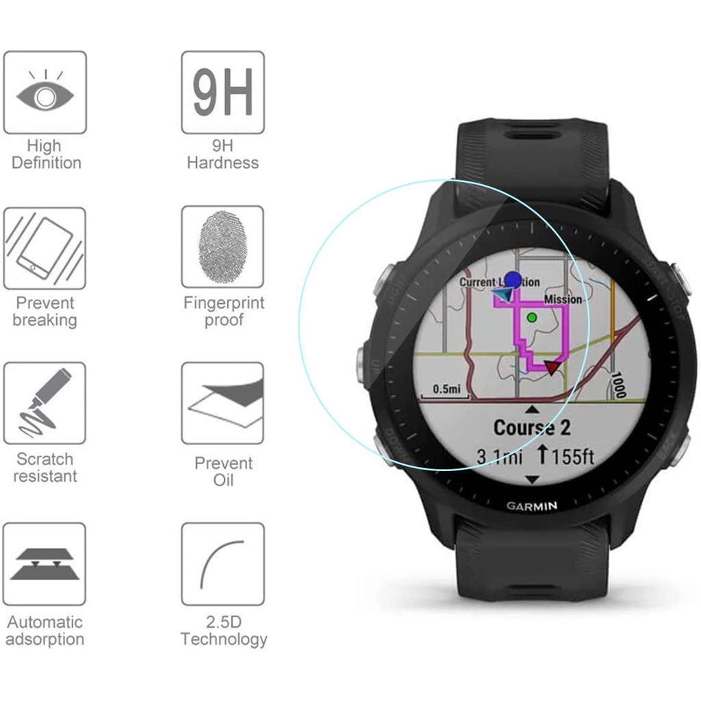 Kính cường lực Garmin Forerunner 955 - 9H