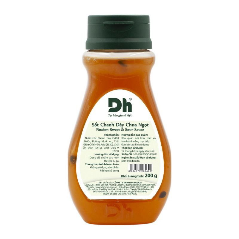 SỐT CHANH DÂY CHUA NGỌT 200GR