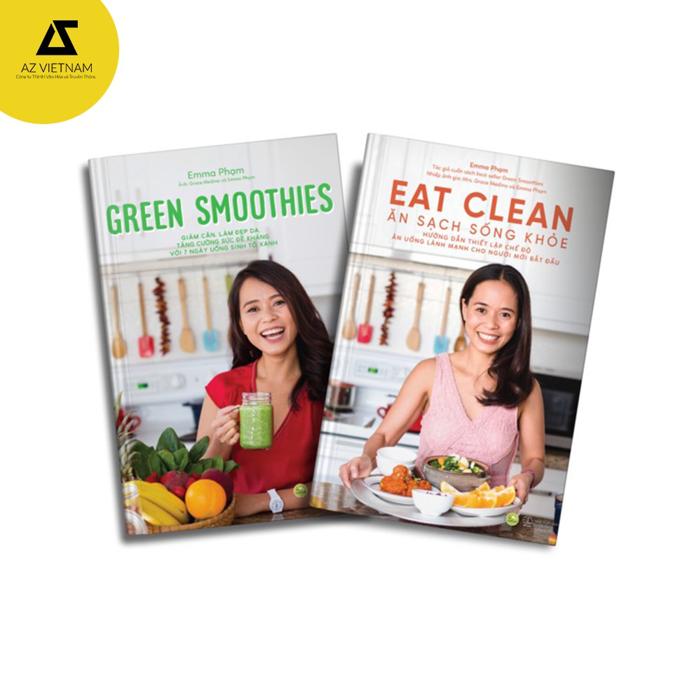 Combo 2 cuốn Eat Clean Ăn Sạch Sống Khỏe + GREEN SMOOTHIES Giảm cân, làm đẹp da, tăng cường sức đề kháng với 7 ngày uống sinh tố xanh