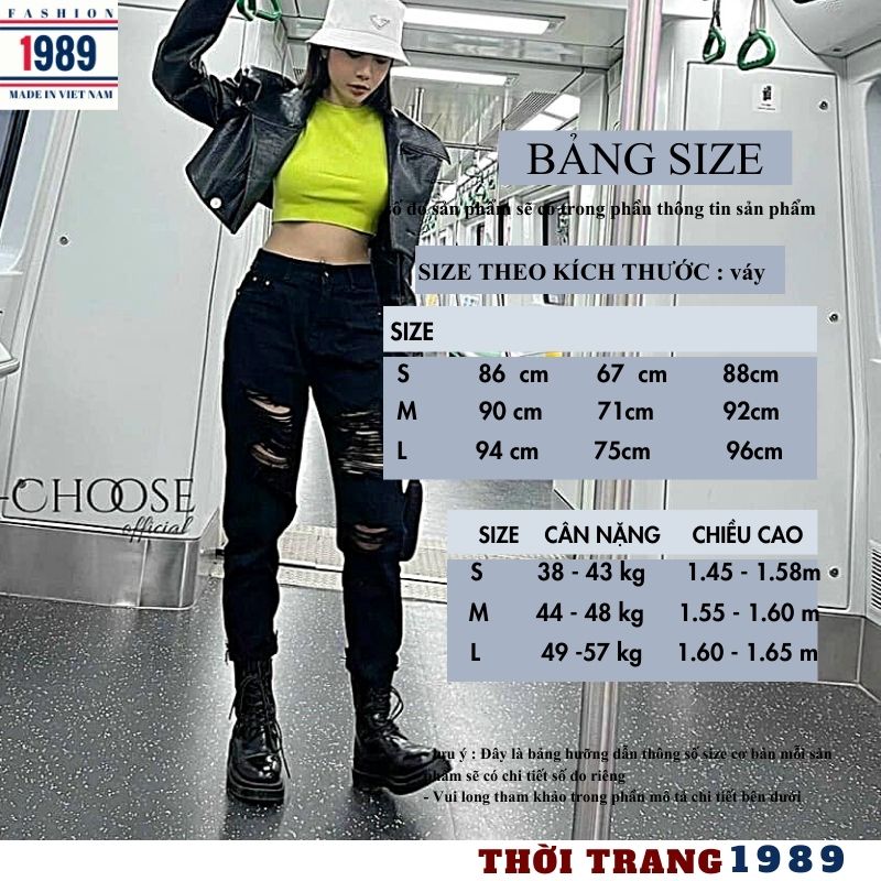 Quần jean nữ lưng cao , bò nữ rách nhiều 2 mầu ,quần bagy bò ống côn , quần jeans khỏe khoắn cá tính mặc tôn dáng trẻ chung năng động -THỜI TRANG 1989