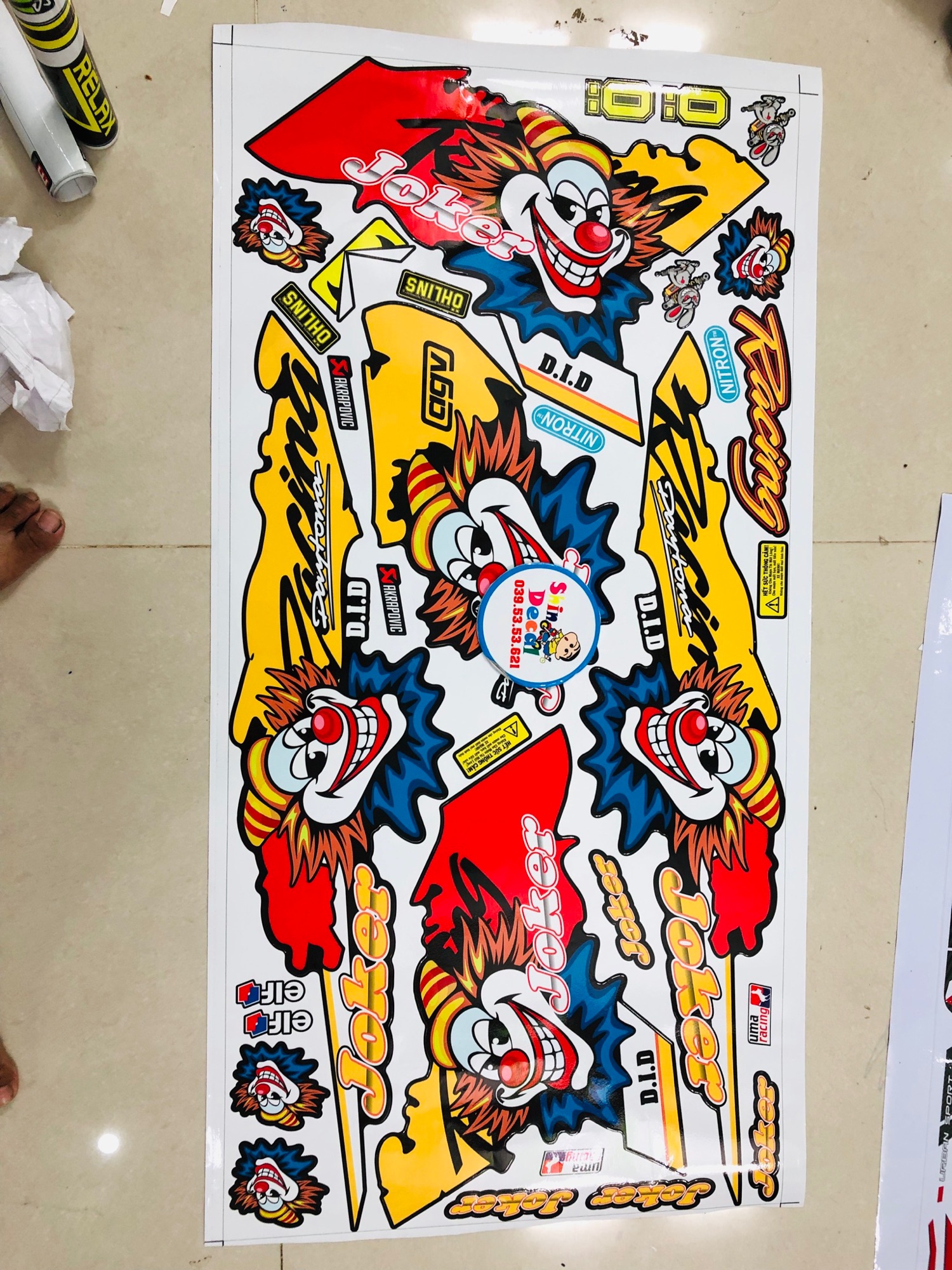 Tem rời ex 150 Joker đỏ đen