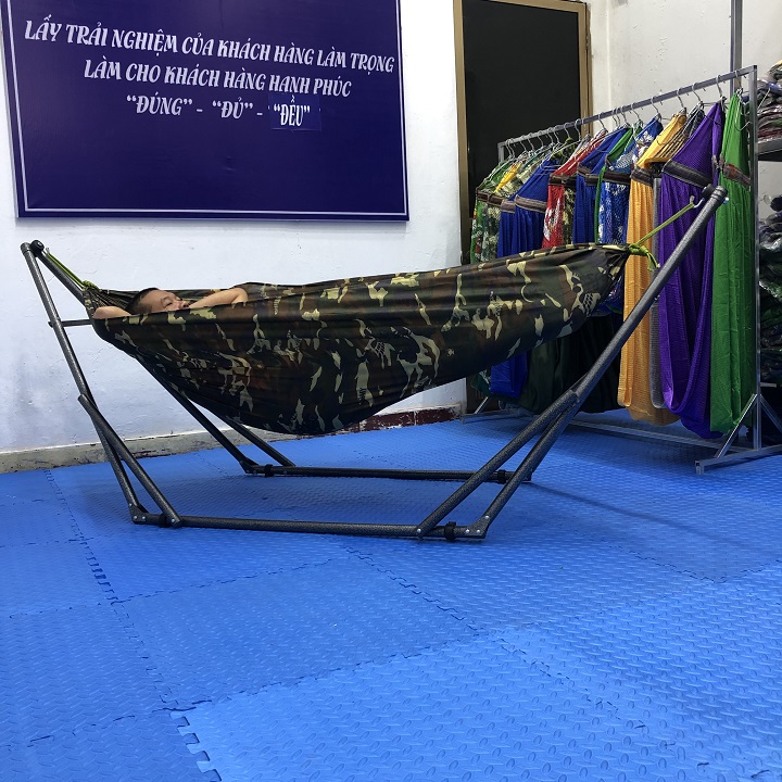 Võng dù màu rằn ri+ 2m dây dù