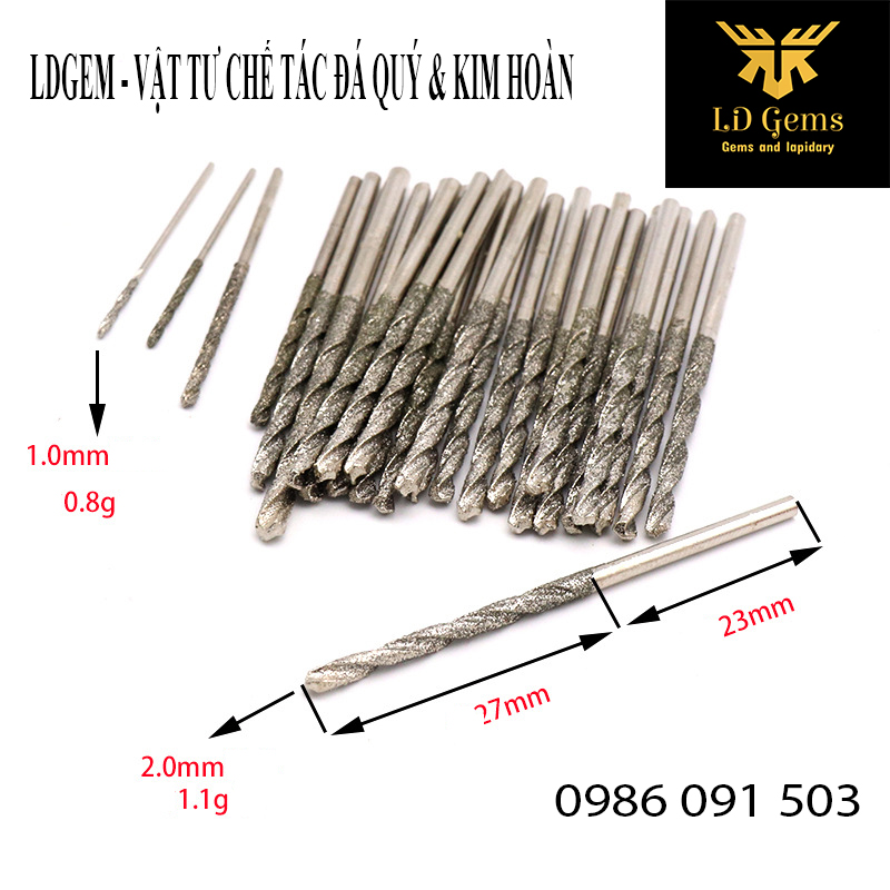 Mũi khoan đá quý, đá cẩm thạch, ngọc bích (Khoan xoắn)