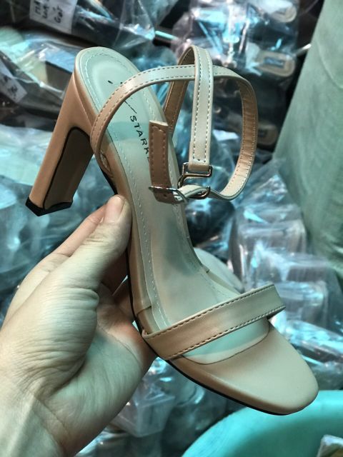 Sandal cao gót quai mảnh gót trụ  và ảnh thật