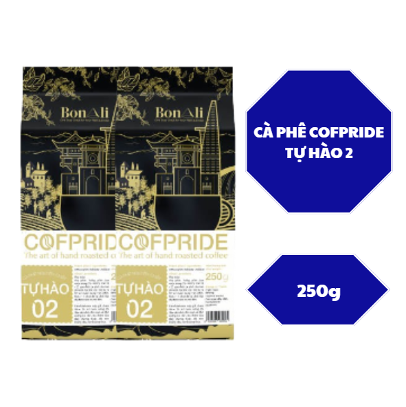 COMBO 2 TÚI CÀ PHÊ RANG XAY (250G) NGUYÊN CHẤT TỰ HÀO 2 COFPRIDE (70% ROBUSTA + 30% ARABICA)