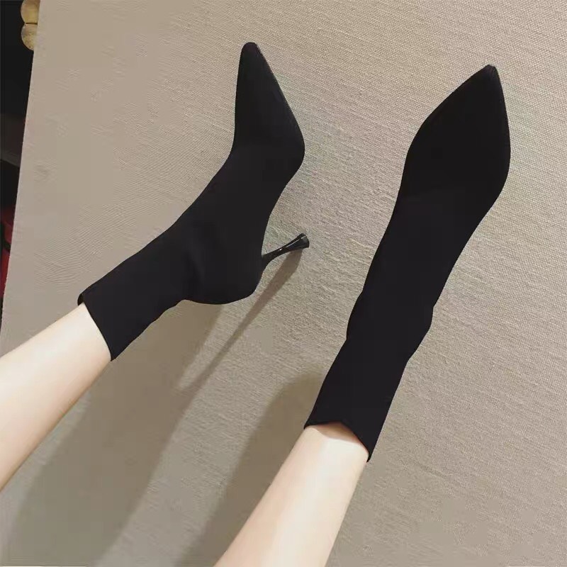 Bốt chun len gót nhọn 7p