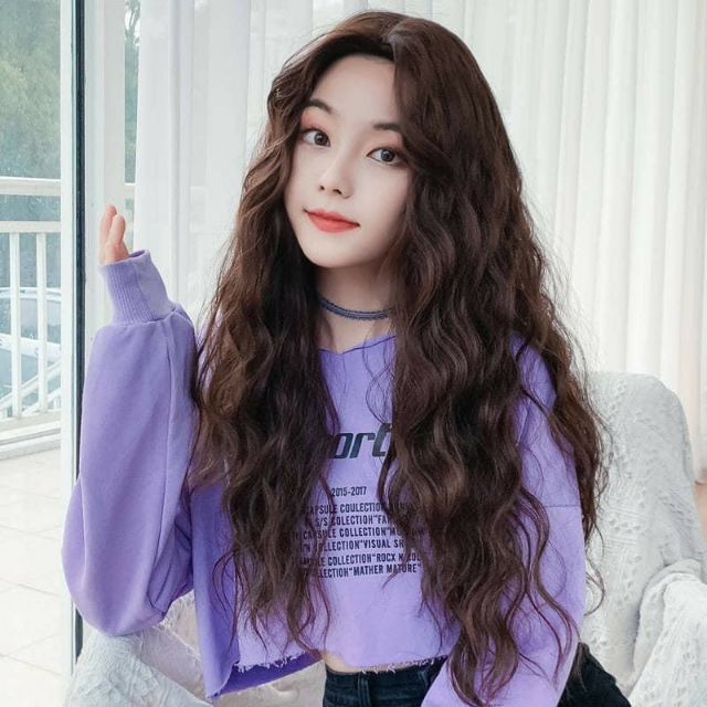Tóc giả xù 2 mái😍Freeship😍😍 tóc nguyên đầu xù 2 mái hất