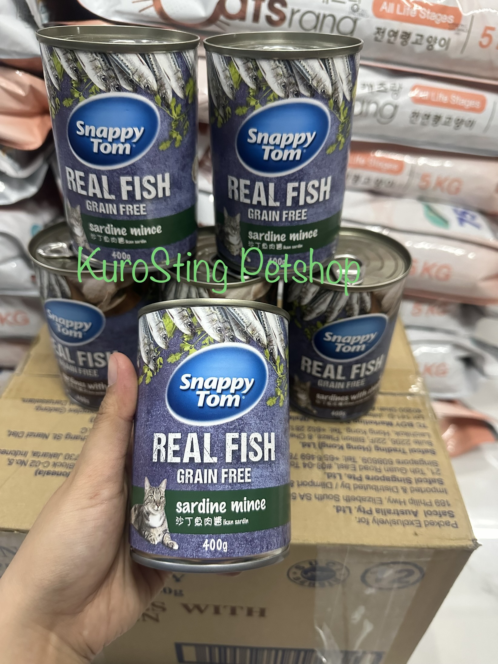 Pate cho mèo SnappyTom Lon 400g Rael Fish