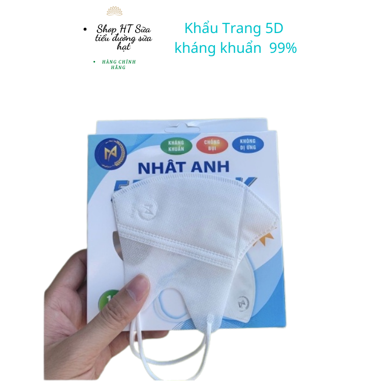 Khẩu trang 5D Nhật Anh thùng 100 cái (Màu Trắng)