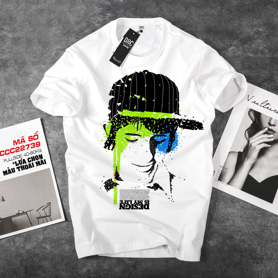 White printed T shirt-animal T-shirts 3D-fat people long tee shirt