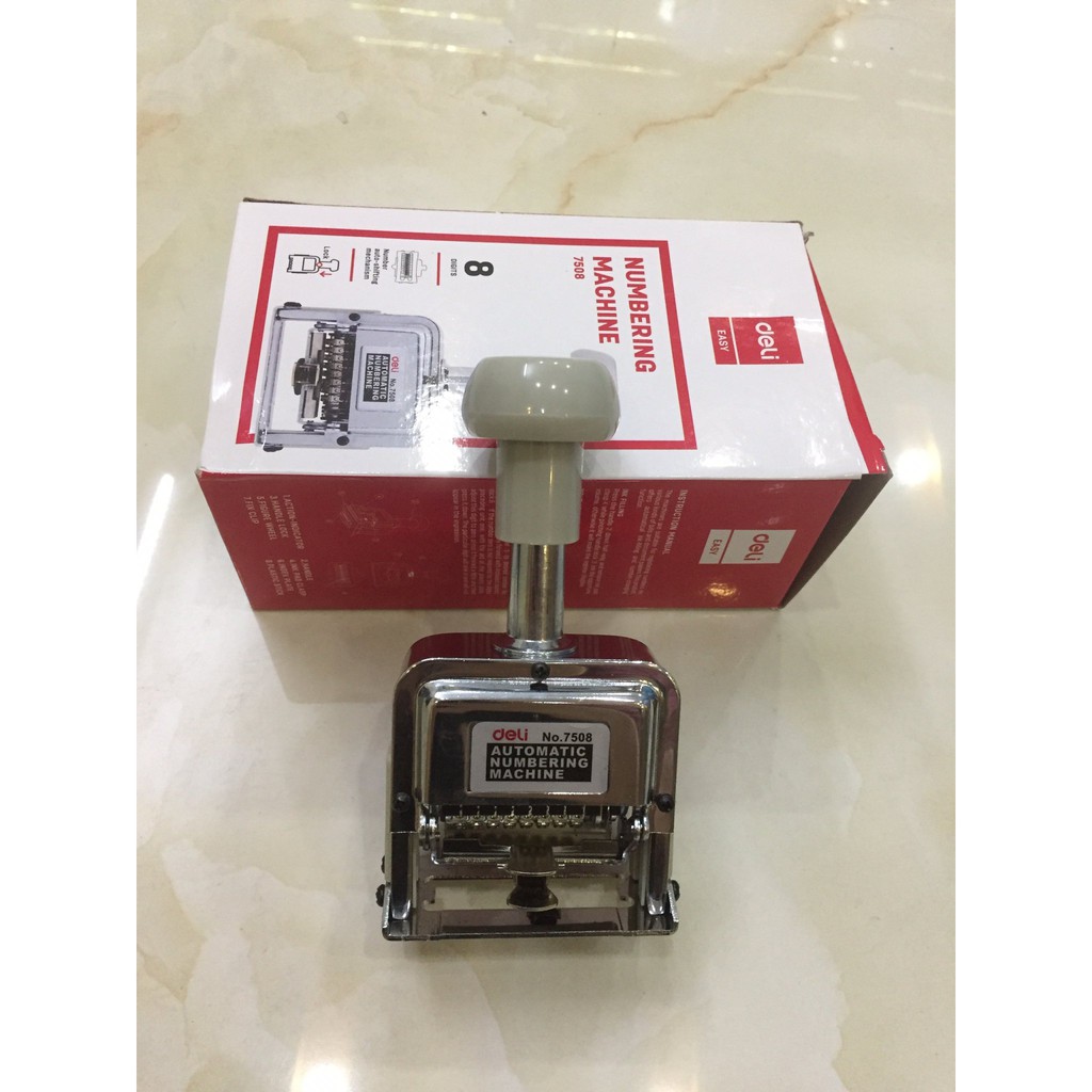 [HCM]Dấu số nhảy tự động Deli 8 số - cao 5mm