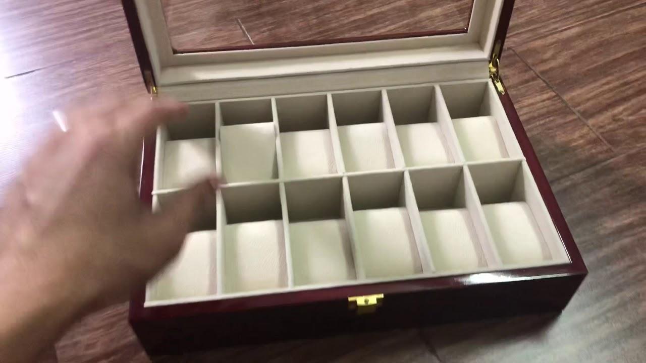 Hộp Đựng Đồng Hồ 12 Ngăn Vỏ Da