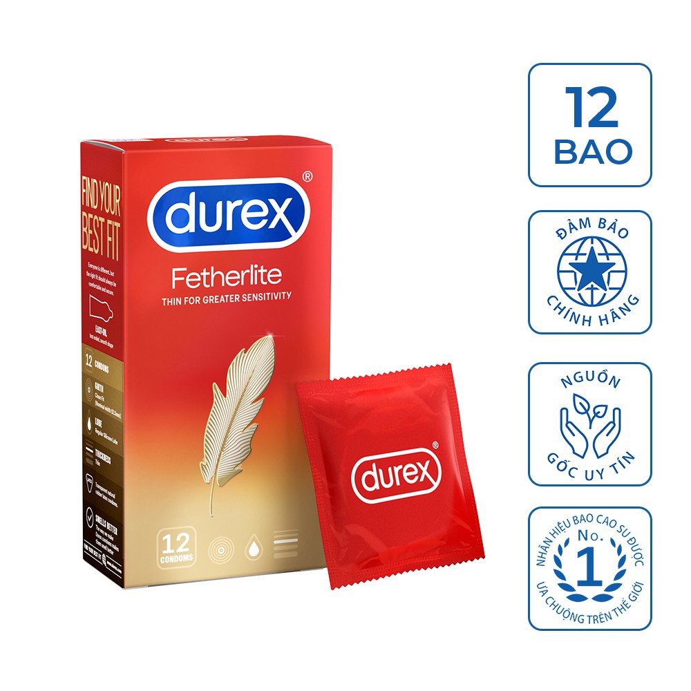 Bao cao su Durex Fetherlite 12 bao / hộp
