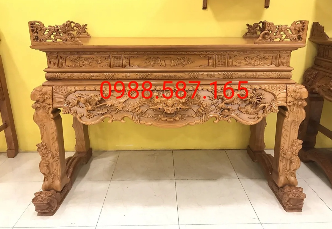 Sập thờ tứ linh,sập thờ gỗ gõ đỏ vip chân 20 ( FREESHIP 60 KM ) cc