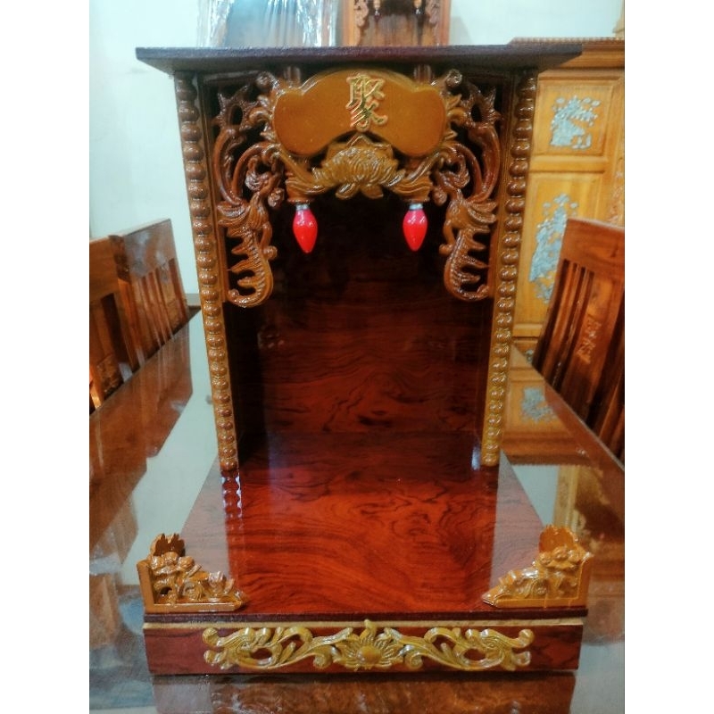 Bàn thờ thần tài thổ địa MDF 2 mẫu 35cm (có hộc kéo )