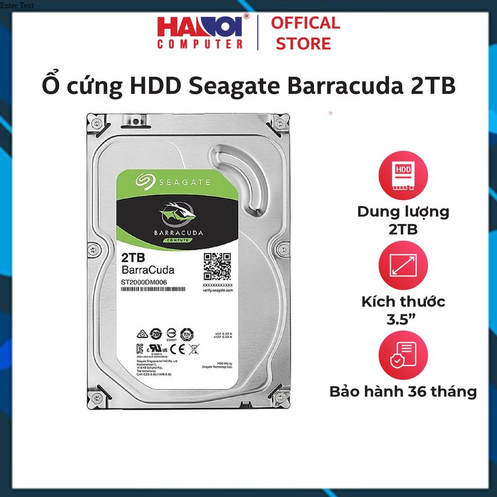 Thiết bị lưu trữ ổ cứng hdd seagate barracuda 2tb 3.5 inch 7200rpm, sata, 256mb cache