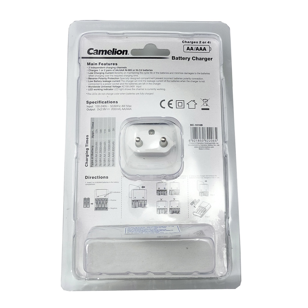 [NHẬP KHẨU CHÍNH HÃNG] Bộ sạc Pin tiểu AAA ( 3A ) và AA ( 2A ) Camelion BC-1010B
