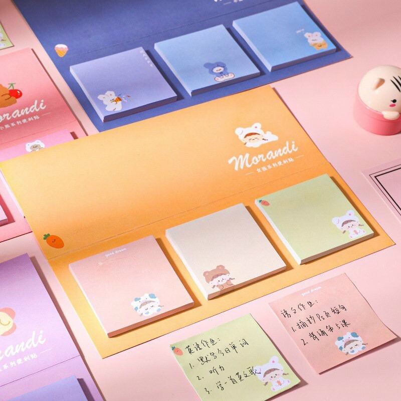 [MUA 2 GIẢM 5%]Vỉ 3 xấp giấy note cute