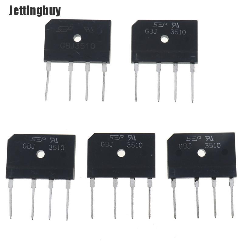 Jettingbuy Chua 5 Pcs 35A 1000V Mạch Chỉnh Lưu Cầu Đi-ốt GBJ3510