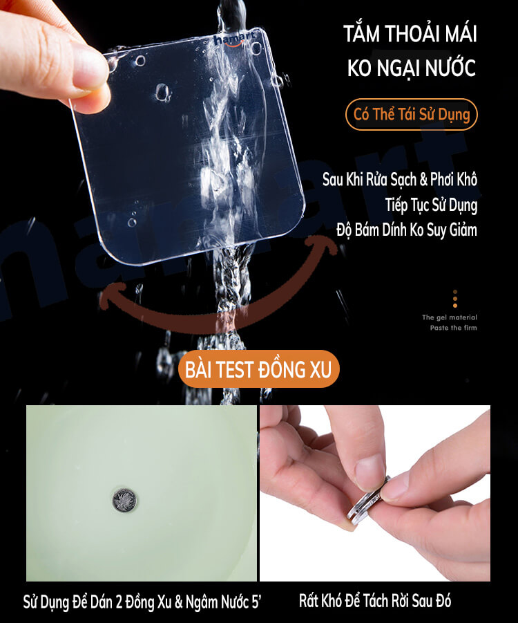 Băng Keo 2 Mặt Siêu Dính Acrylic 2 Lớp Keo Dày 1.5mm Miếng Dán 2 Mặt 3M Dính Tường Treo Đồ Đa Năng