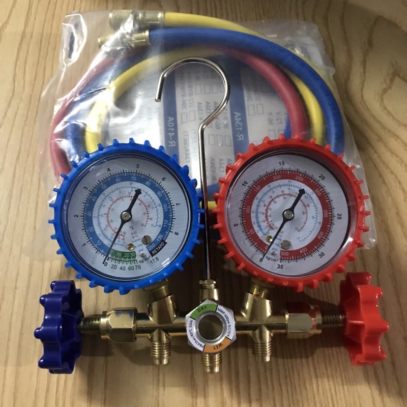 Đồng hồ đo gas đôi kèm dây nạp gas điều hòa chuyên dụng