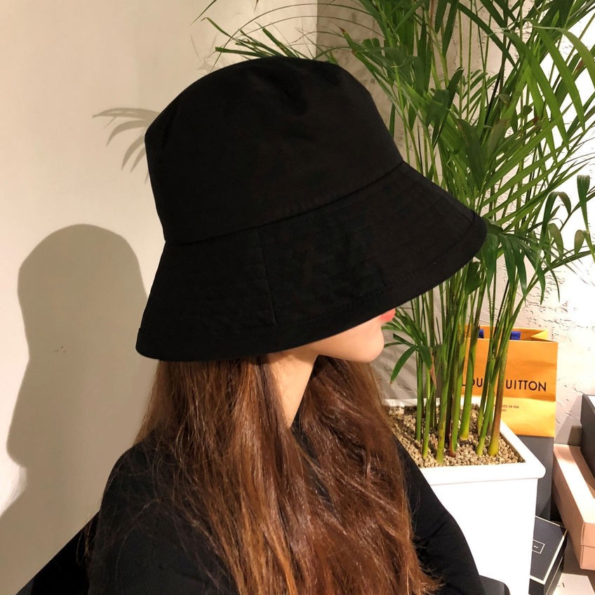 Mũ Bucket trơn đen phong cách hàn