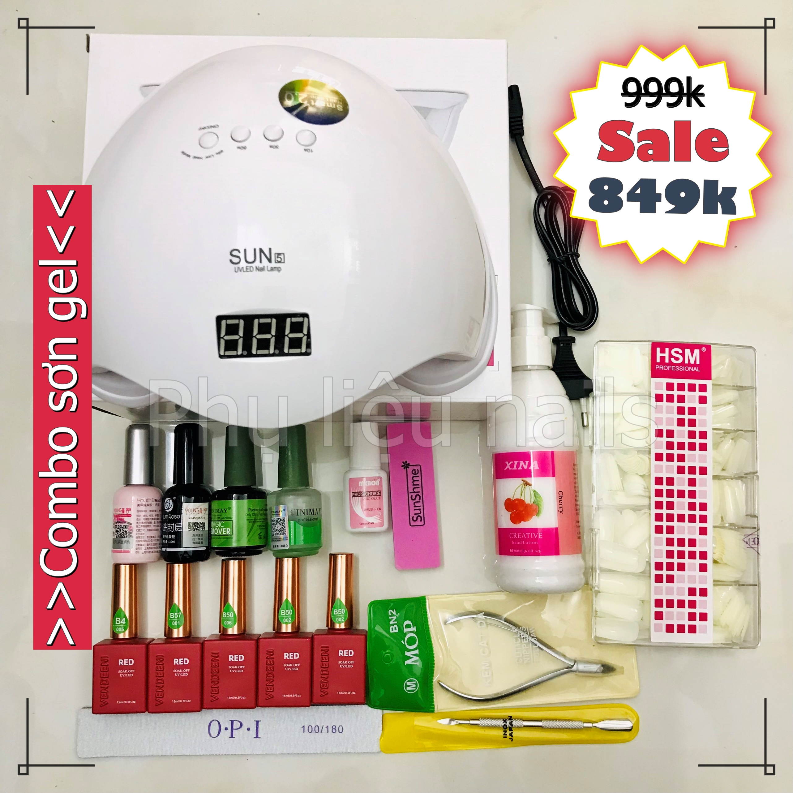 Combo đồ làm nail cơ bản 849k - (Combo làm sơn gel tại nhà) - PLN937 - Combo 7.1