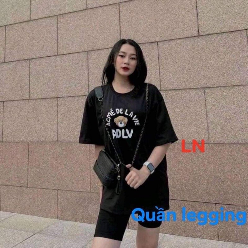 Bộ áo phông gấu+quần legging LN12
